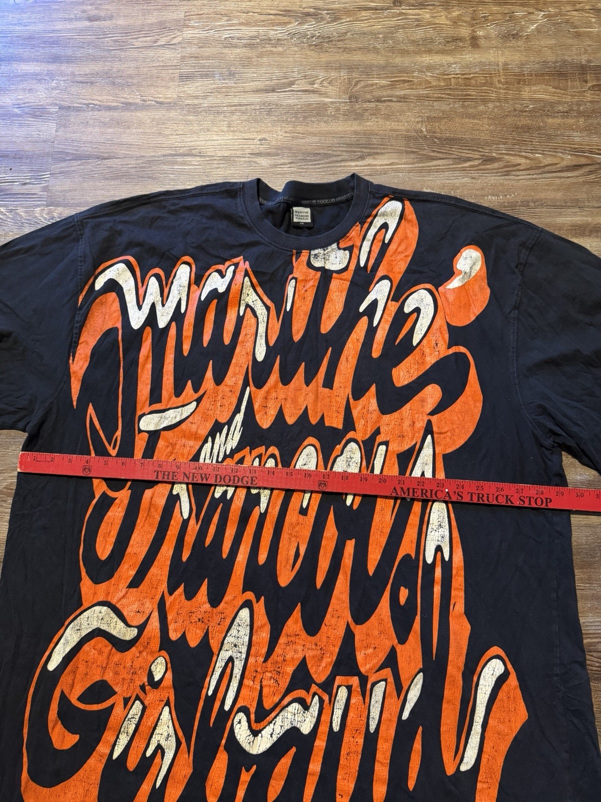 Vintage MARITHE FRANCOIS GIRBAUD Graffiti Shirt Black Orange White SIZE 5XL gallery
