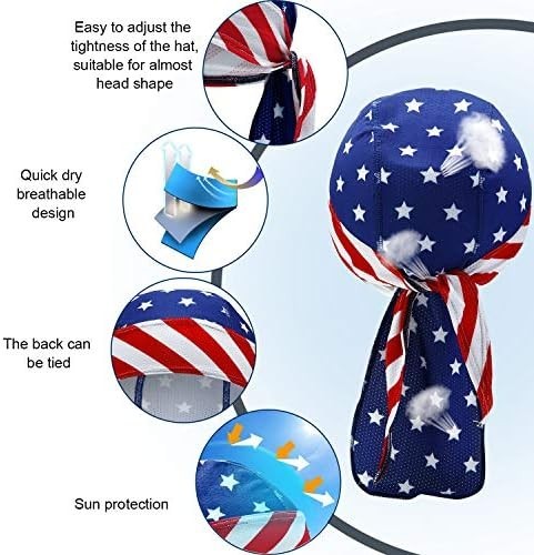 3 Pcs Do Rags Dew Rag Skull Caps for Men Bandana Beanie Hats Pirate Hats Cycling gallery