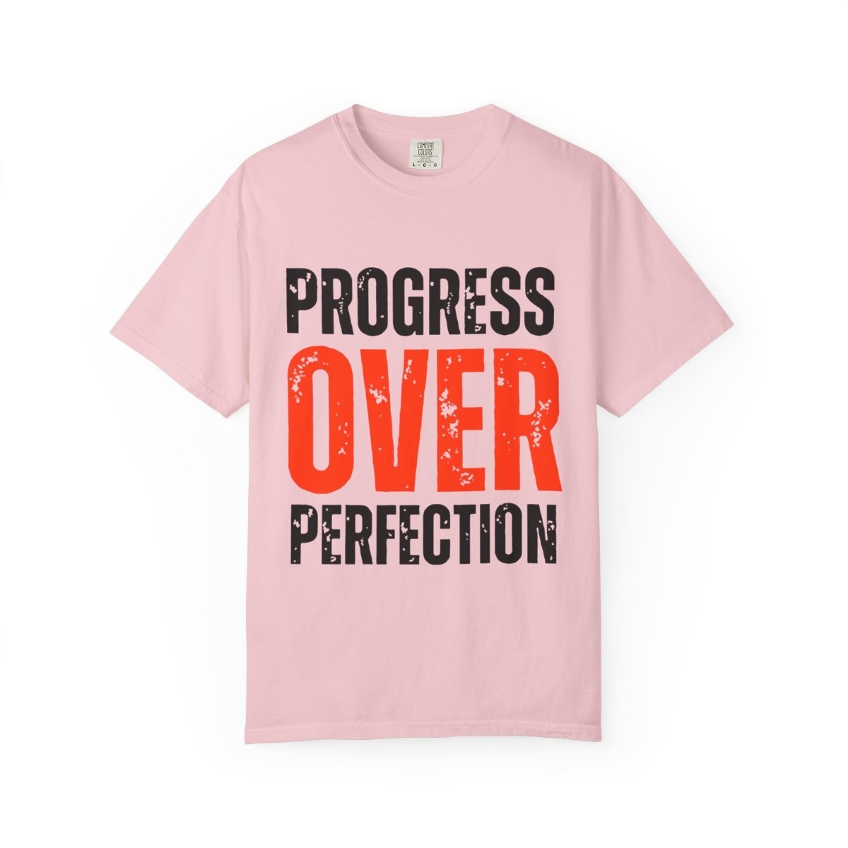 Progress Over Perfection Motivational Quote Unisex Cotton Crew Tee gallery