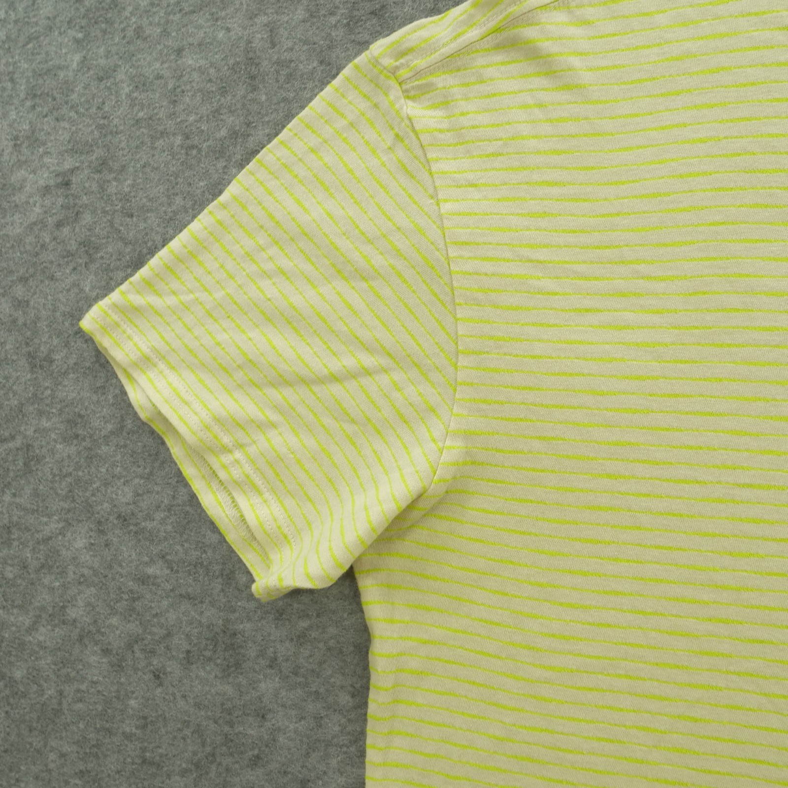 Prana Shirt Mens Medium Yellow Paxton Crew Striped Organic Short Sleeve New gallery