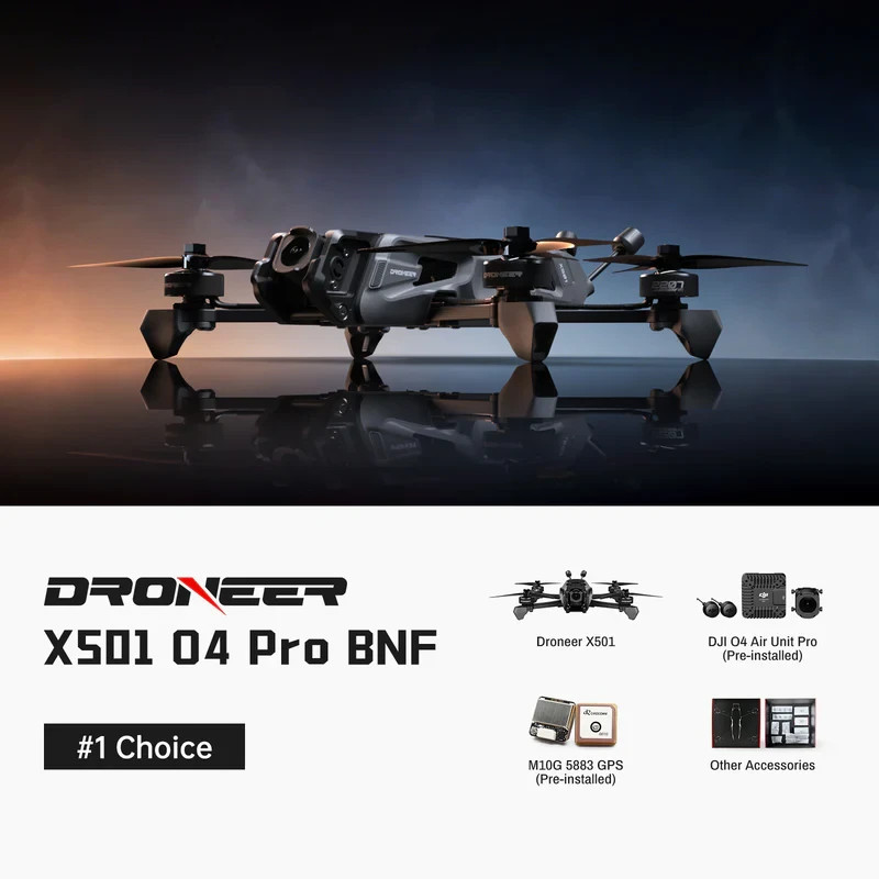 droneer x501 5 inch free style fpv drone with dji o4 pro air unit