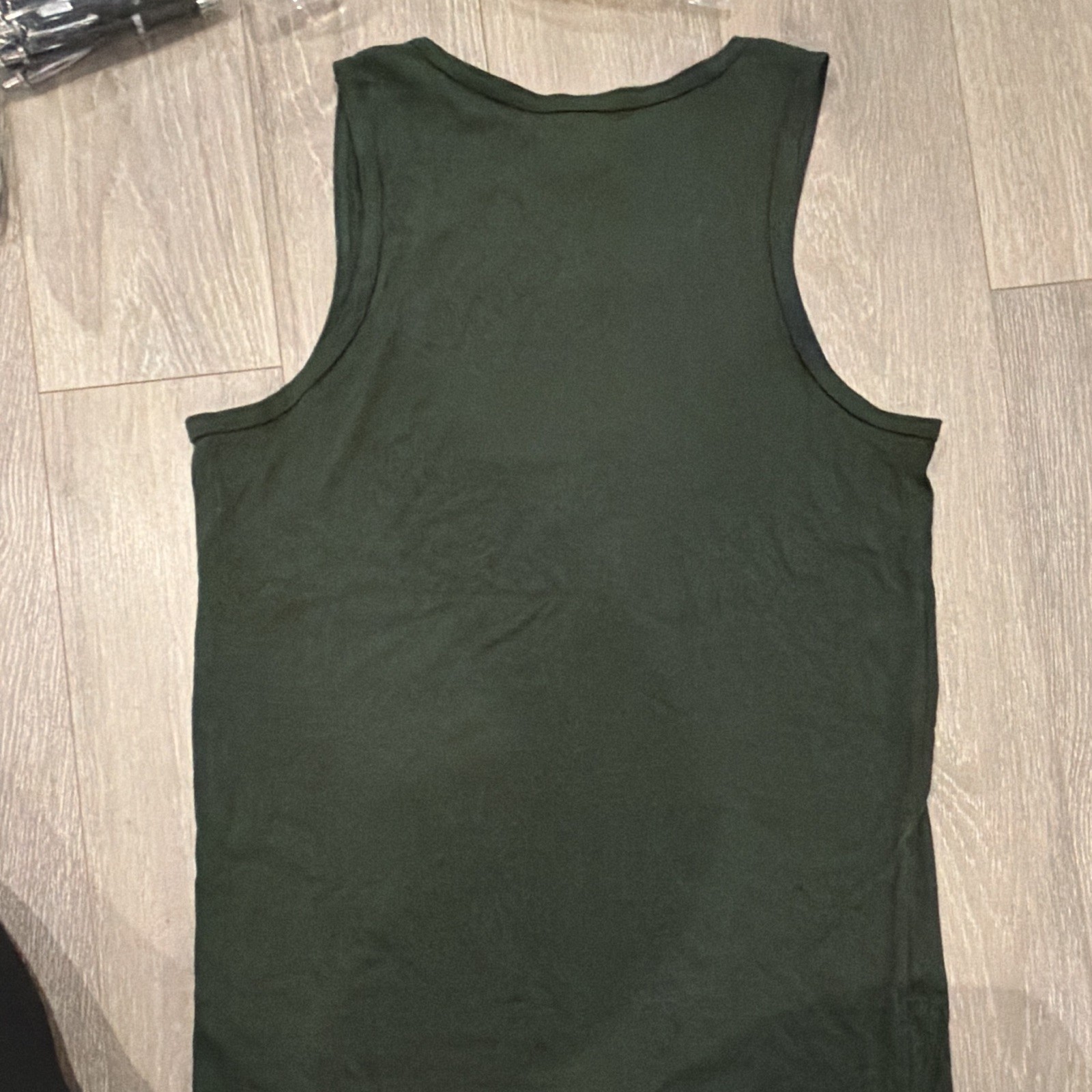 Gildan Heavy Cotton Men’s M Green Scoop Neck Sleeveless Jameson Logo Tank Top gallery