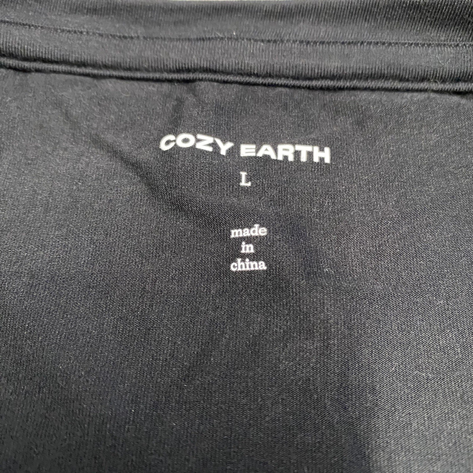 Cozy Earth Bamboo T Shirt Mens Large Black Pocket Stretch Knit Lounge NEW gallery