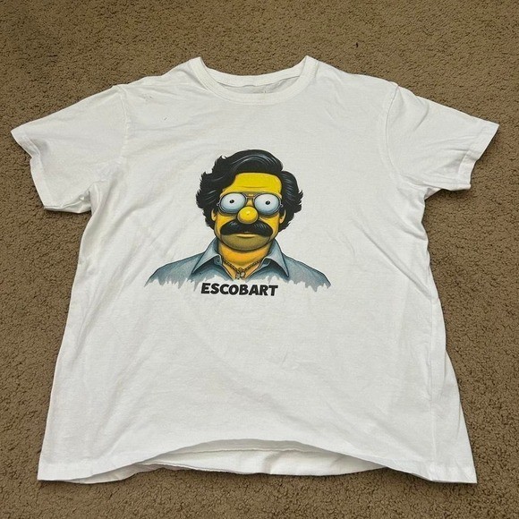 Escobart white simpsons t-shirt