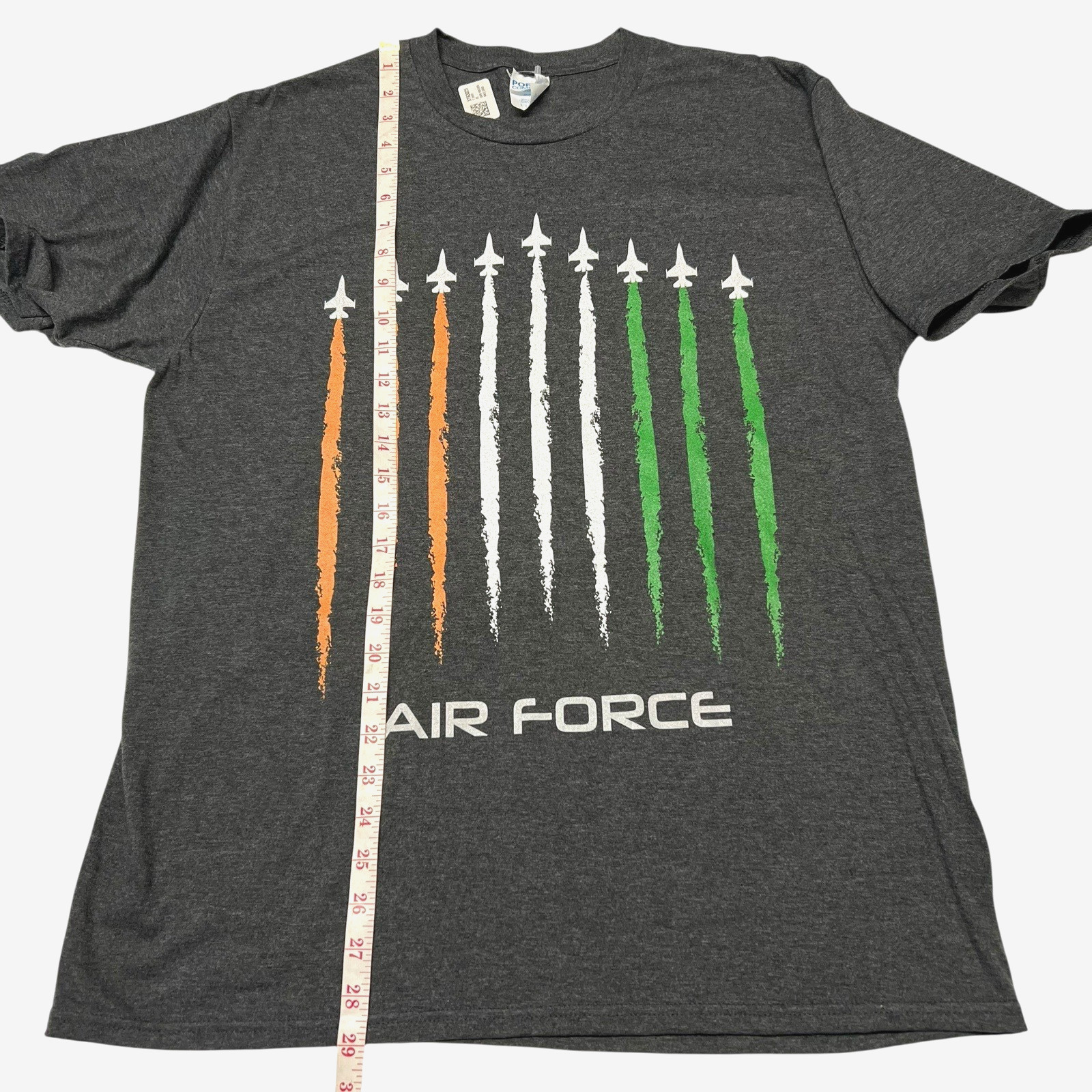 New Port & Company Air Force T Shirt Large Orange White Green India Flag Colors gallery
