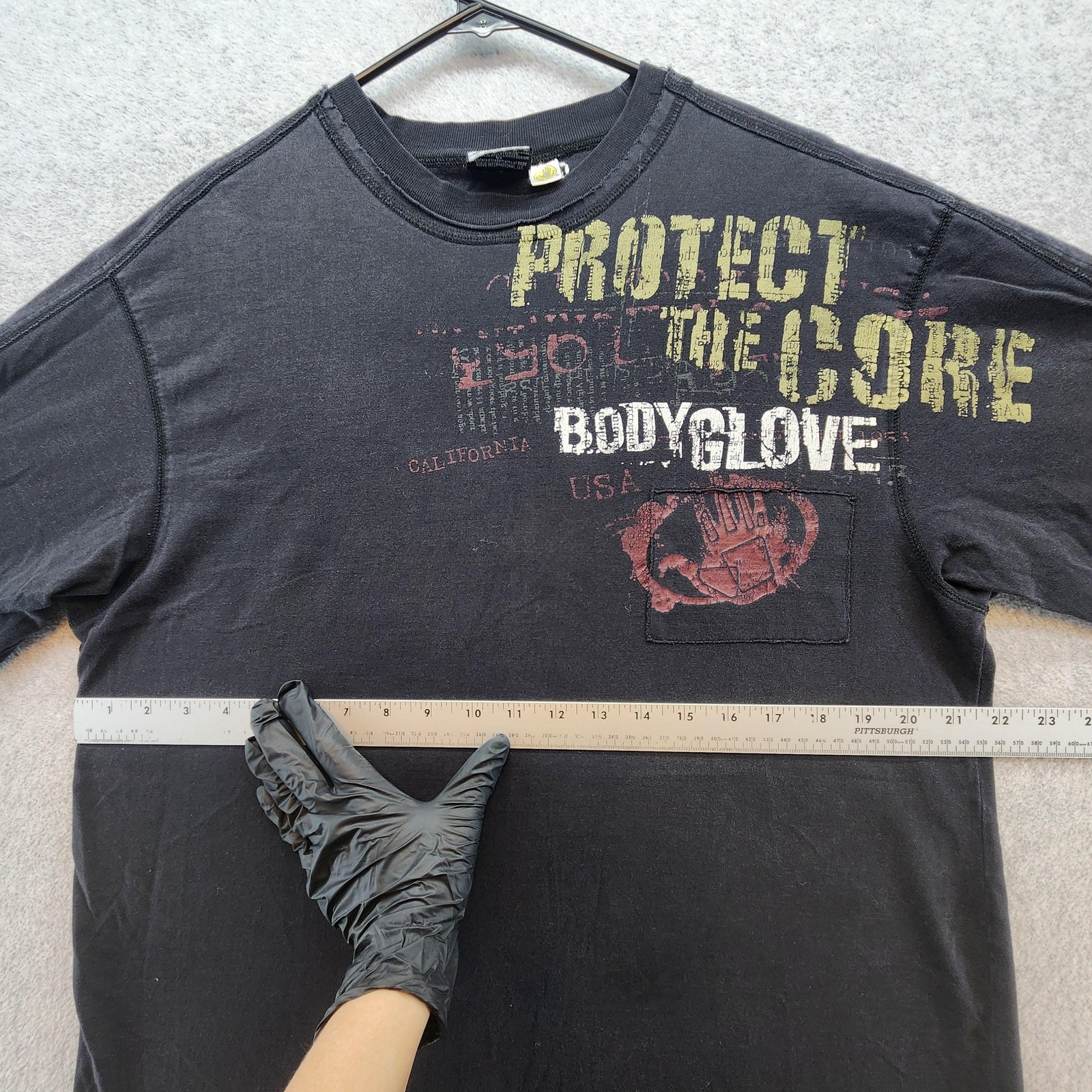 Body Glove Shirt Mens Large Black Distressed Graphic Protect The Core Surf Tee gallery