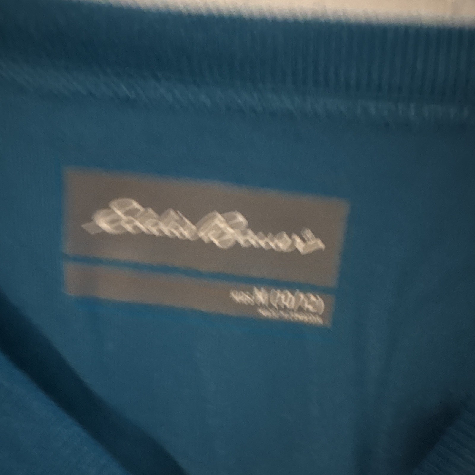 Eddie Bauer Men's Blue Solid Logo Crew Neck Short Sleeve T-Shirt Size M gallery