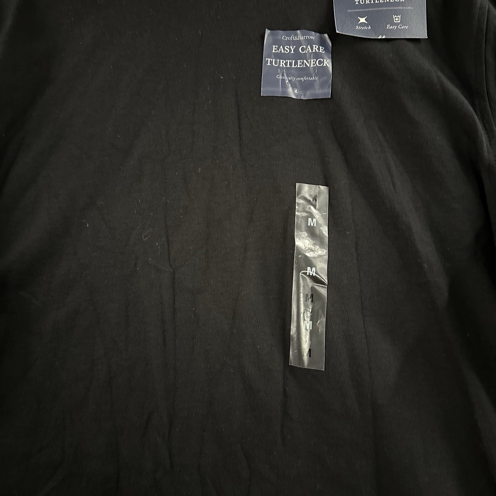Croft & Barrow Mens Shirt Black Size Medium Turtleneck Easy Care Cotton Blend gallery