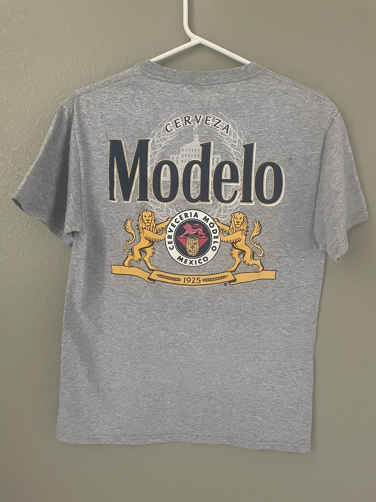 Men’s Modelo Cerveza Gray Crew Neck Short Sleeve T-Shirt Size Small