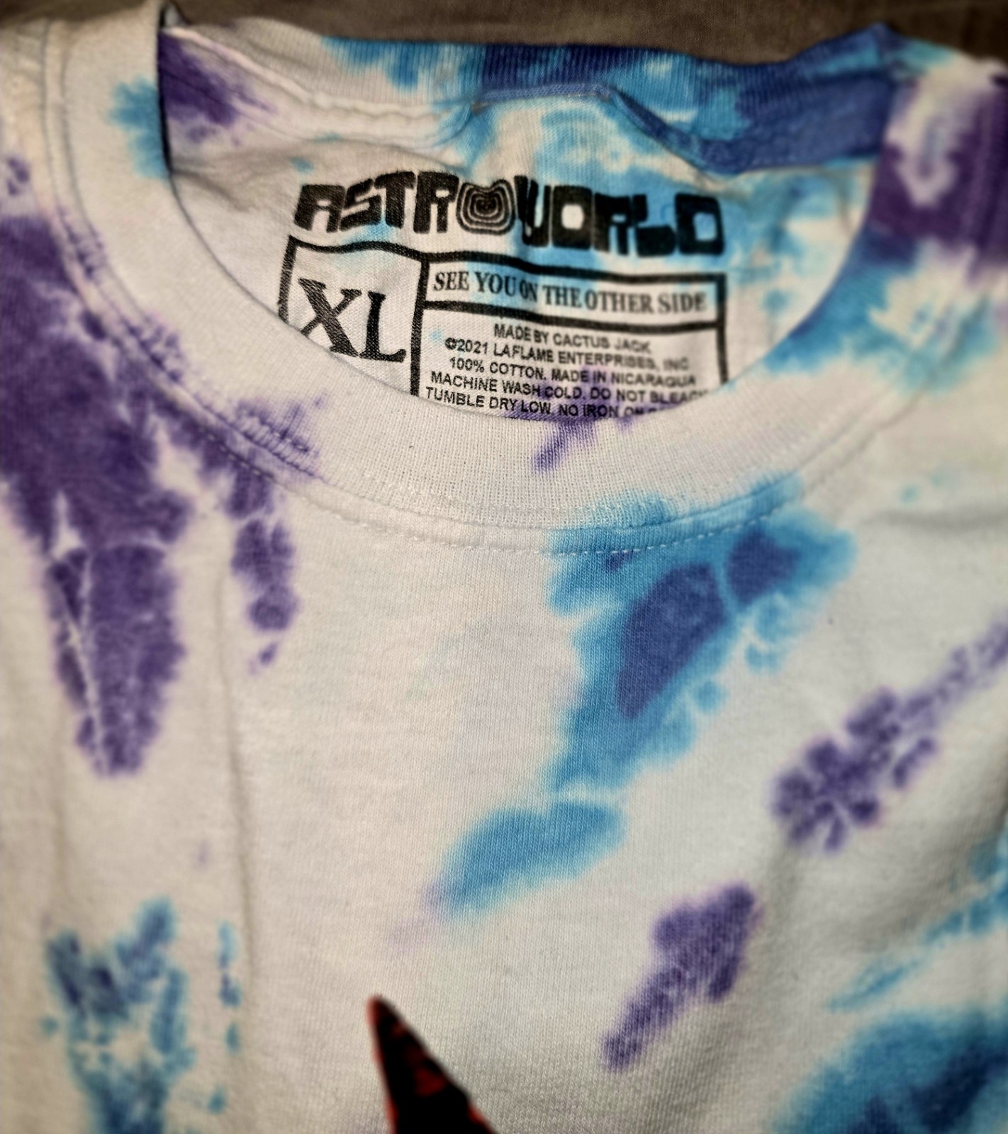 Cactus Jack by Travis Scott Flame NWOT Men's Size XL T-shirt "Tie Dye" gallery