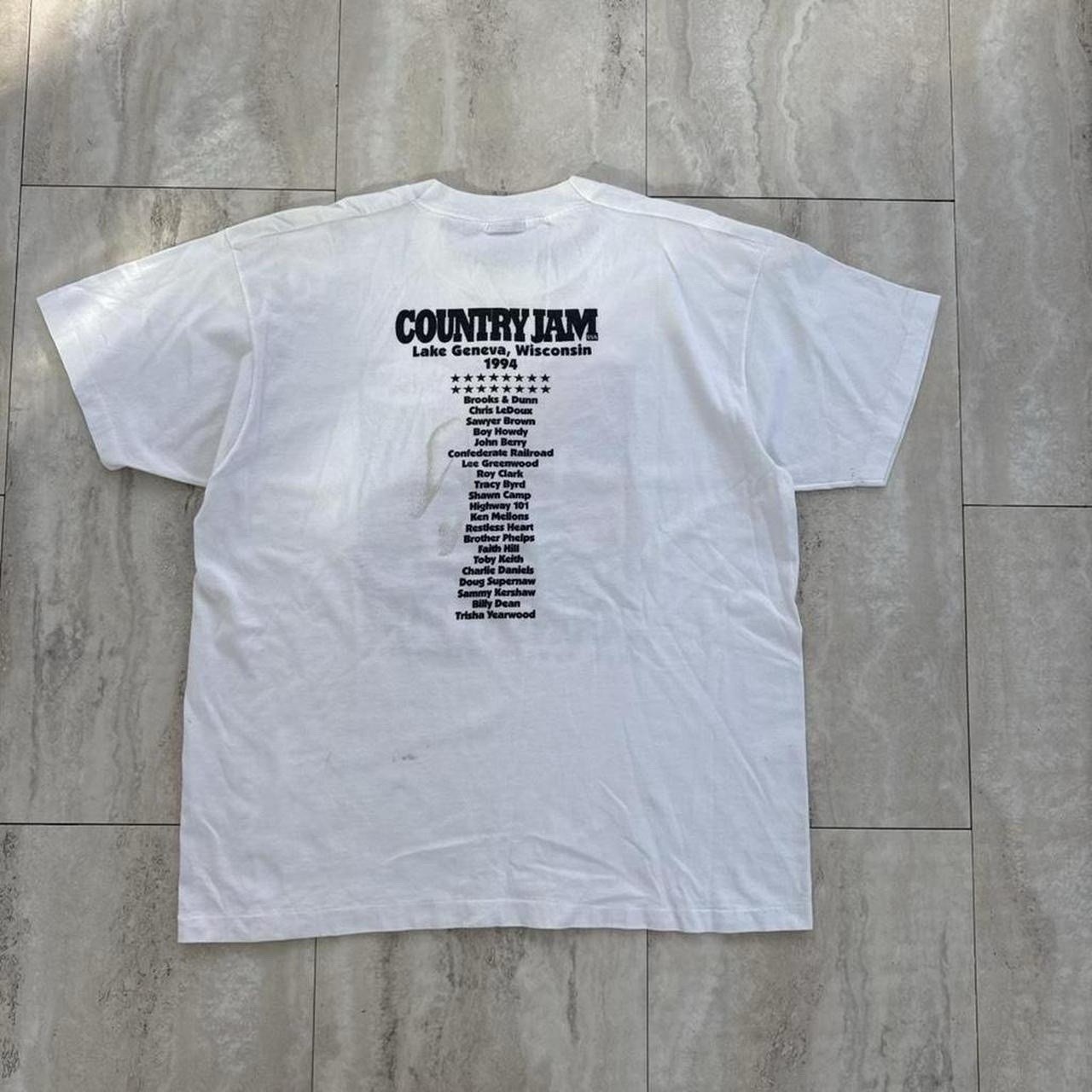 Fruit of the Loom Vintage 1994 Country Jam Lake Geneva WI White Graphic Tee XL gallery