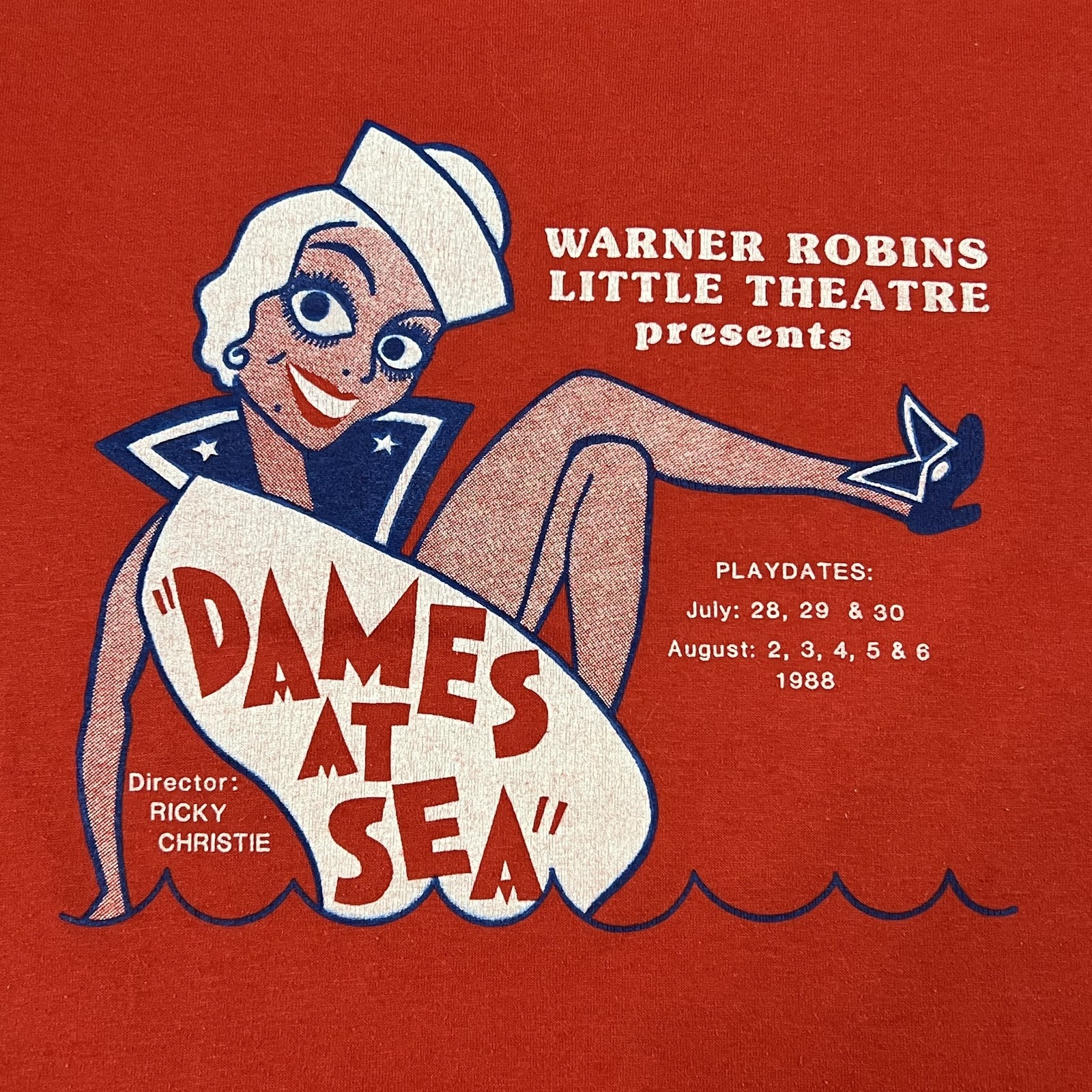 Vintage 1988 Dames at Sea Little Theatre Promo Tee Made in USA Size L gallery