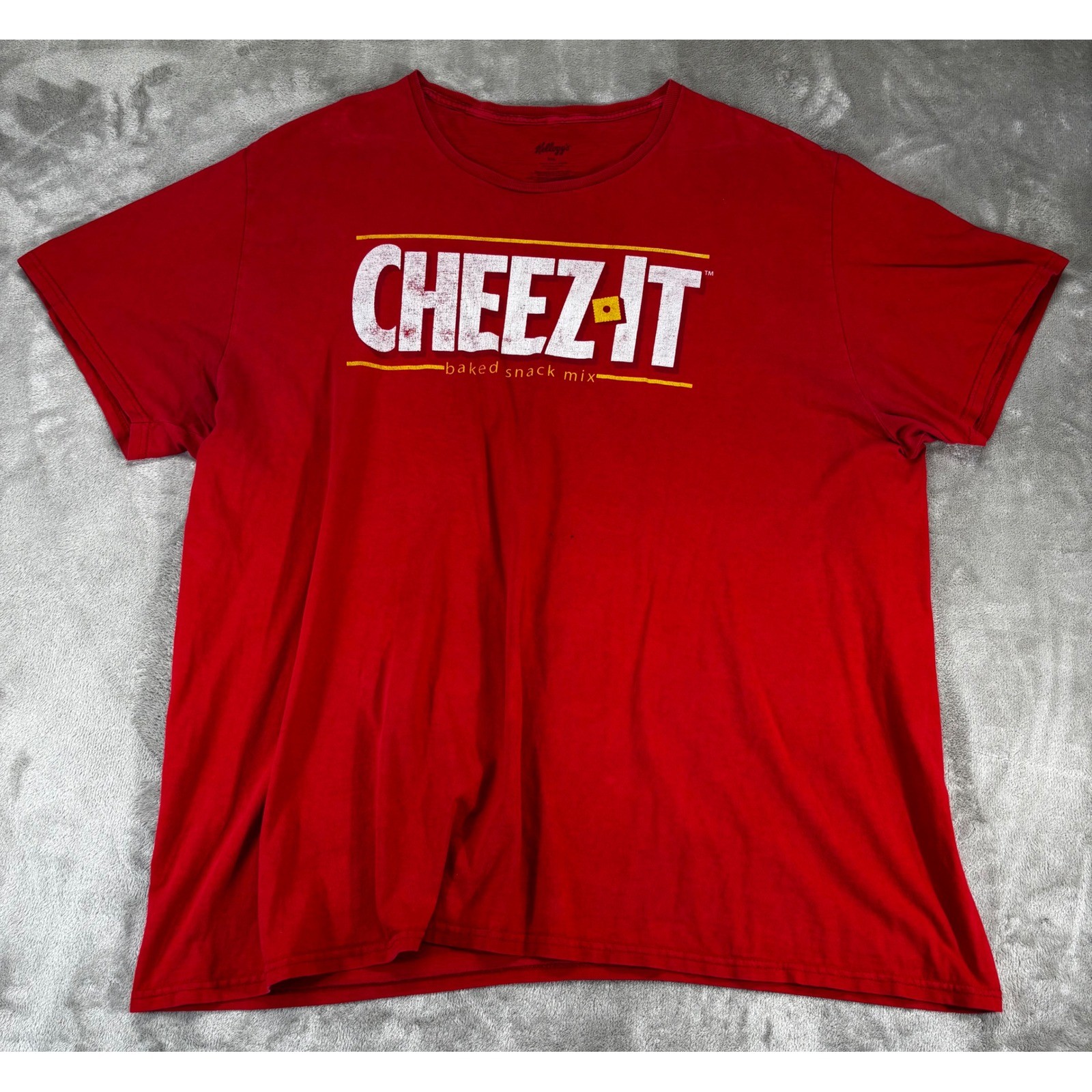 Kellogg’s Cheez-It T-Shirt Mens 3XL Red Good Distressed Graphic Snack Mix Tee