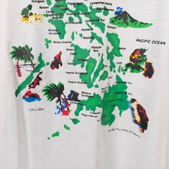 Philippines Map T Shirt Mens Size Large White Travel Destination Tee
