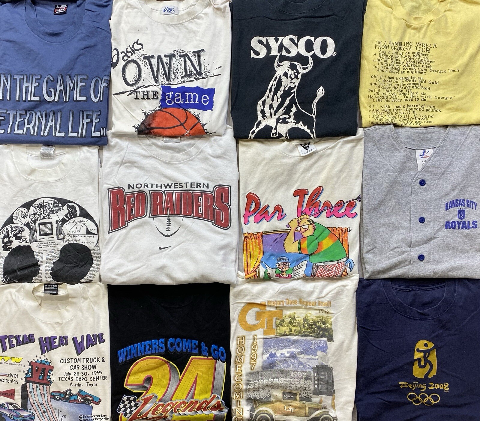Vintage Graphic shirts Lot Of 20 Promo Funny Cartoons Sport Destinations Mix Szs gallery