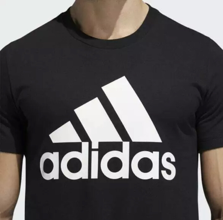 adidas Black T-Shirt Basic BOS Tee Men's Sz Large 3 Stripes Logo Athletic NWT gallery