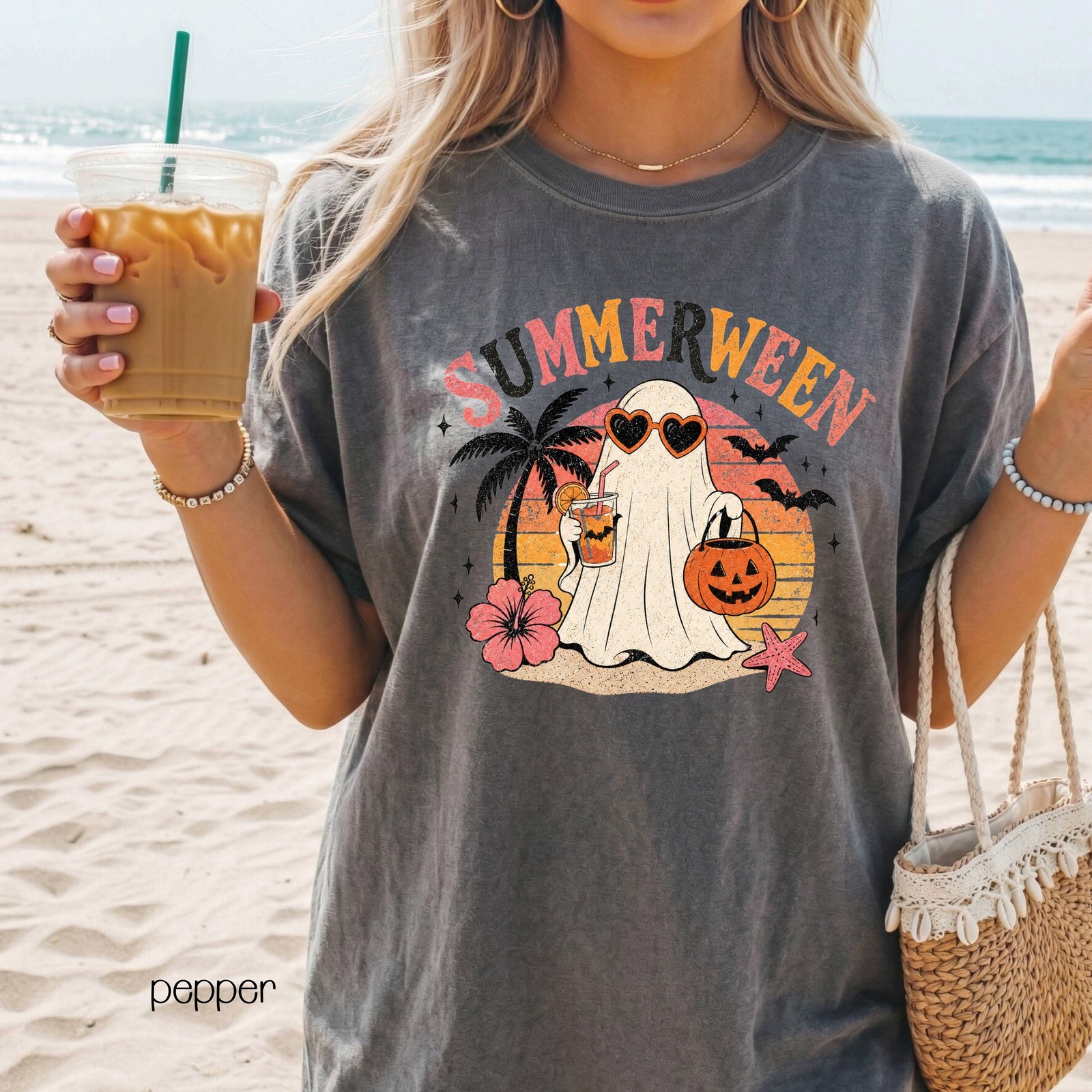 Summerween Beach Tee Spooky Hot Ghoul Shirt Halloween Summer Top gallery