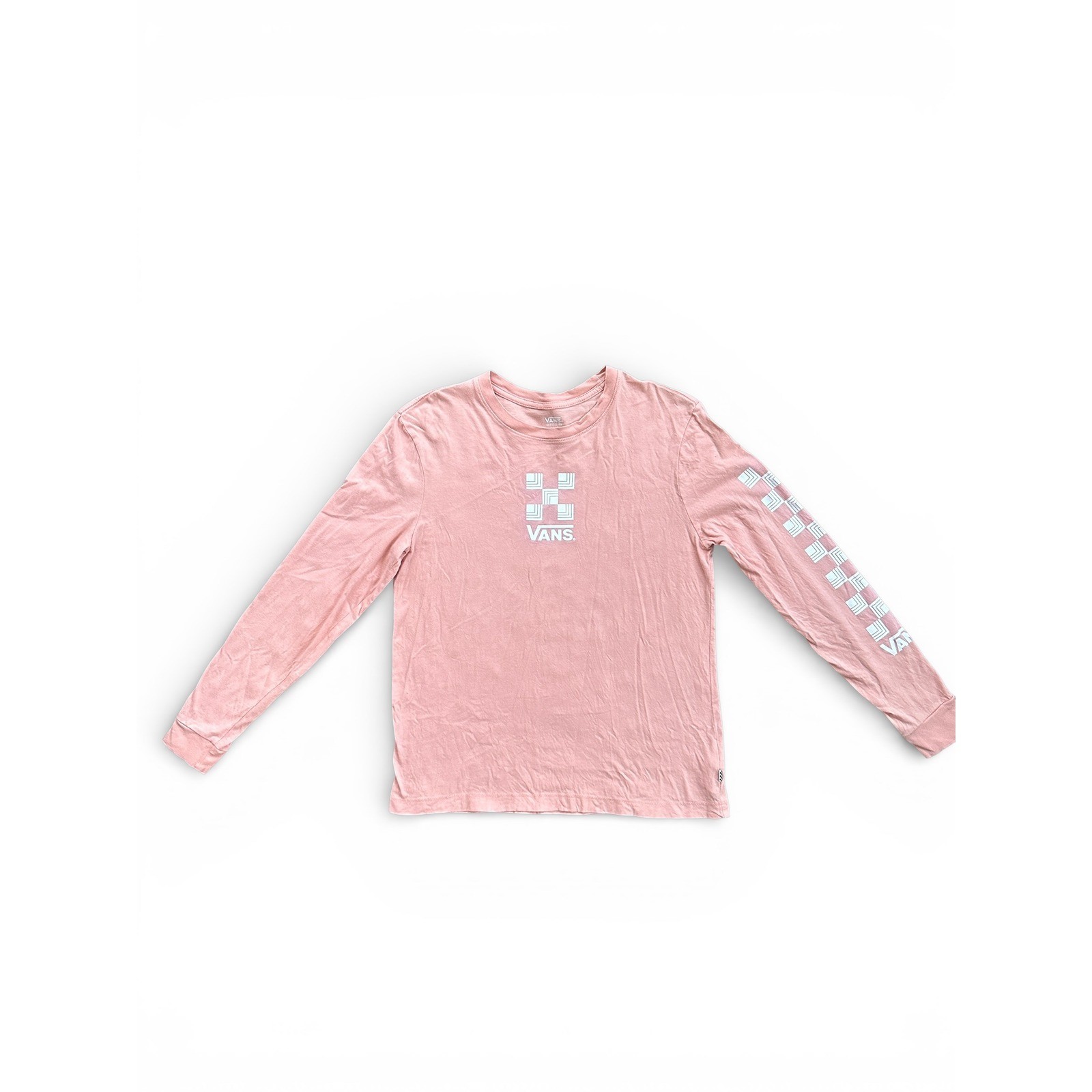 Vans mens Long Sleeve Graphic T-Shirt Pink Checkerboard Logo VN0A7S1V Medium gallery