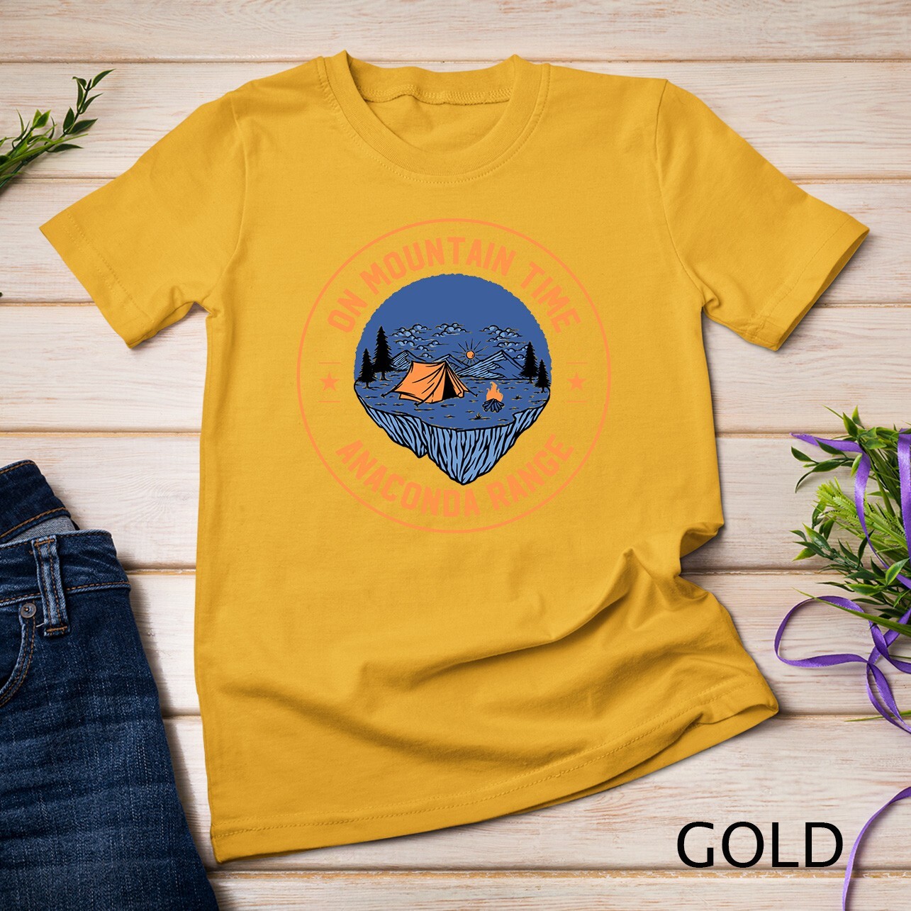 On Mountain Time Anaconda Range Hiking Montana Hiker Outdoor Unisex T-shirt gallery