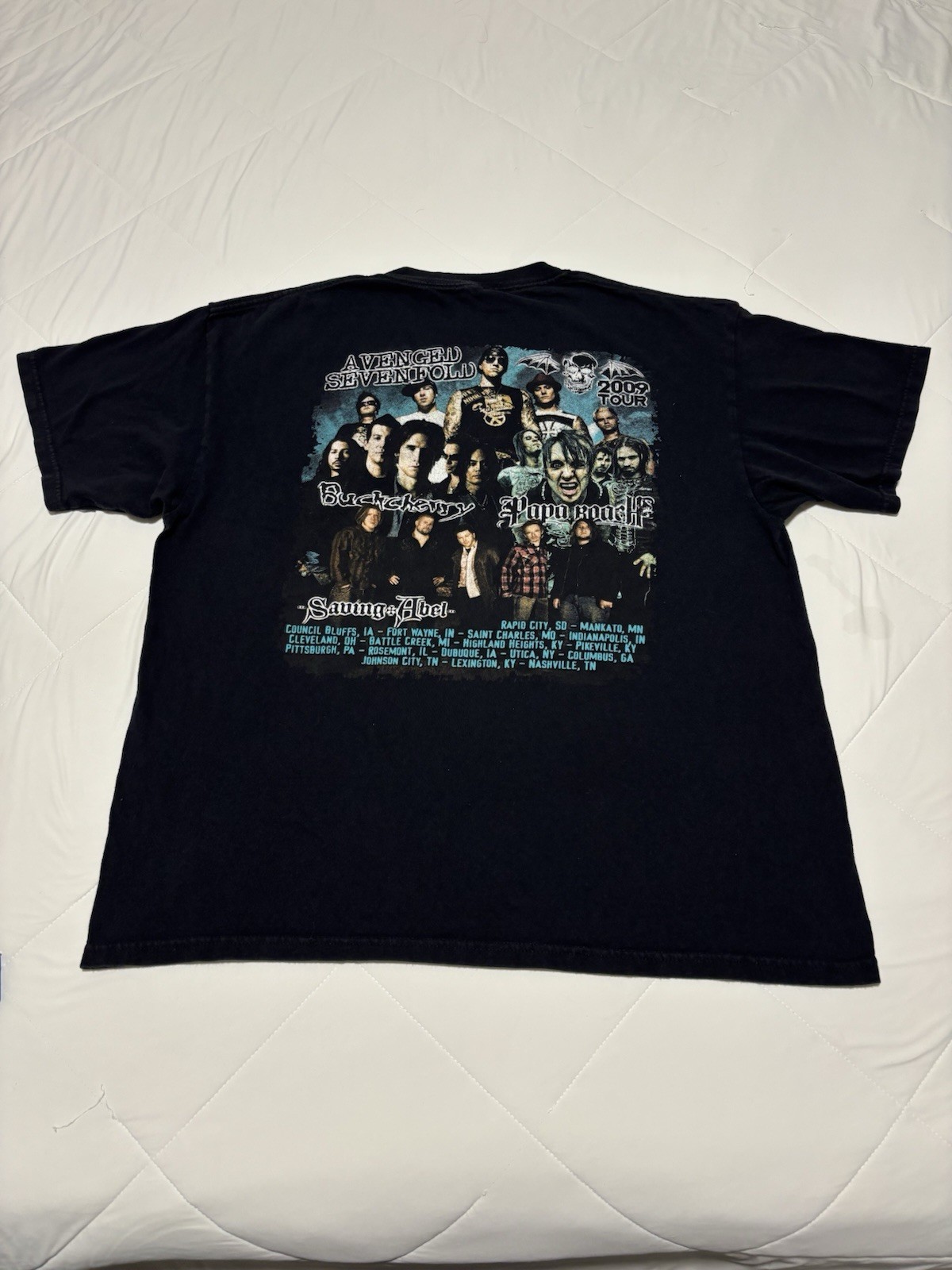 2009 Avenged Sevenfold Band Tour Promo T-Shirt Size XL A7X Buckcherry Papa Roach gallery