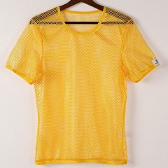Mesh See Through Men TShirt Fishnet Short Sleeve Clubwear Undershirt Tee