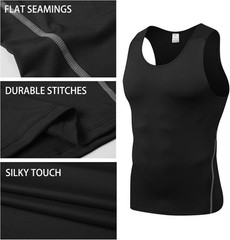 Mens Compression Tank Tops Slimming Body Shaper Undershirts for Chest Waist