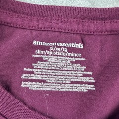 Amazon Essentials Men’s XL Slim Fit Short Sleeve Crewneck T-Shirt Burgundy