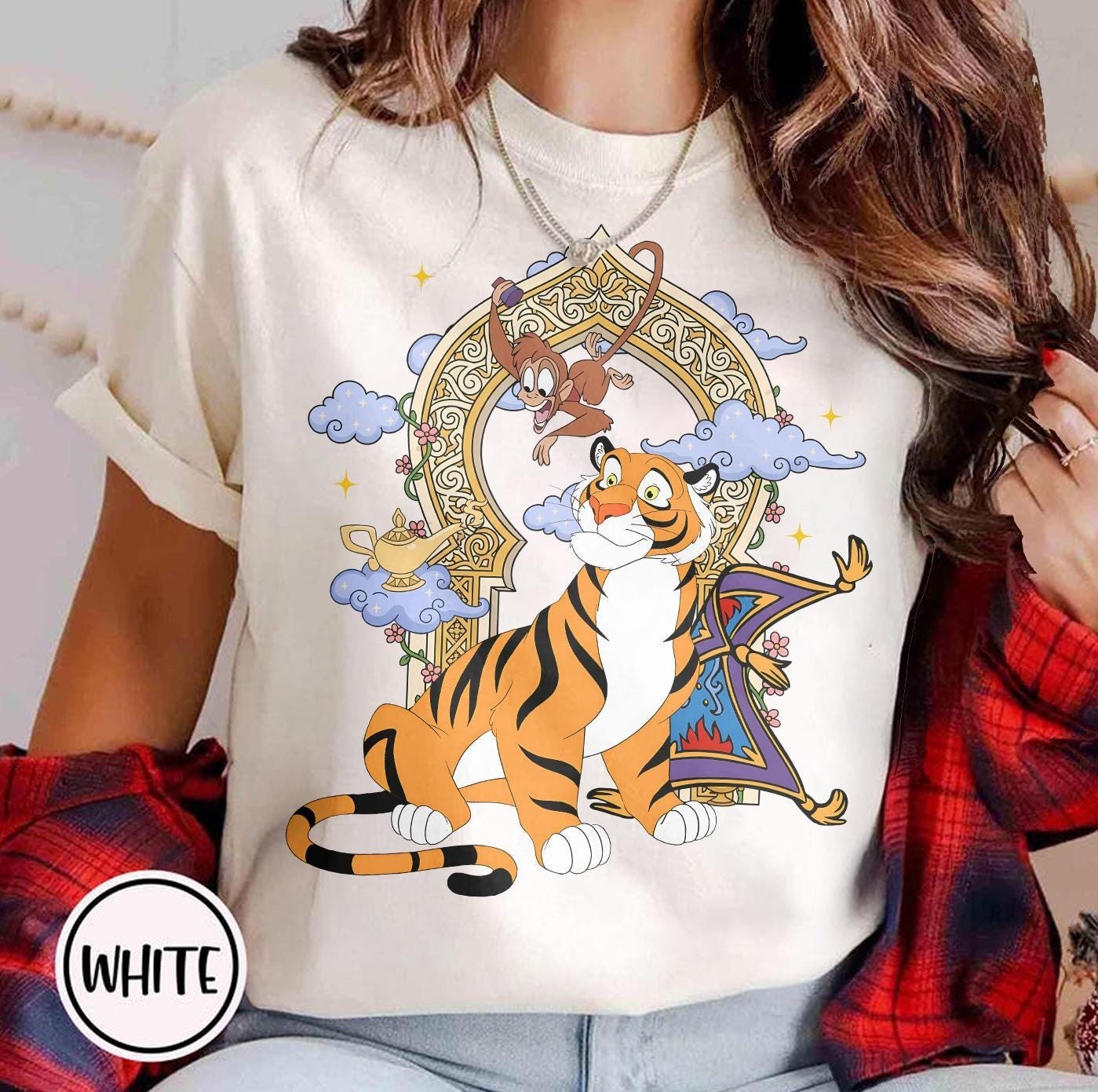 Retro Aladdin Friends Shirt, Rajah Tiger and Abu Monkey Tee gallery