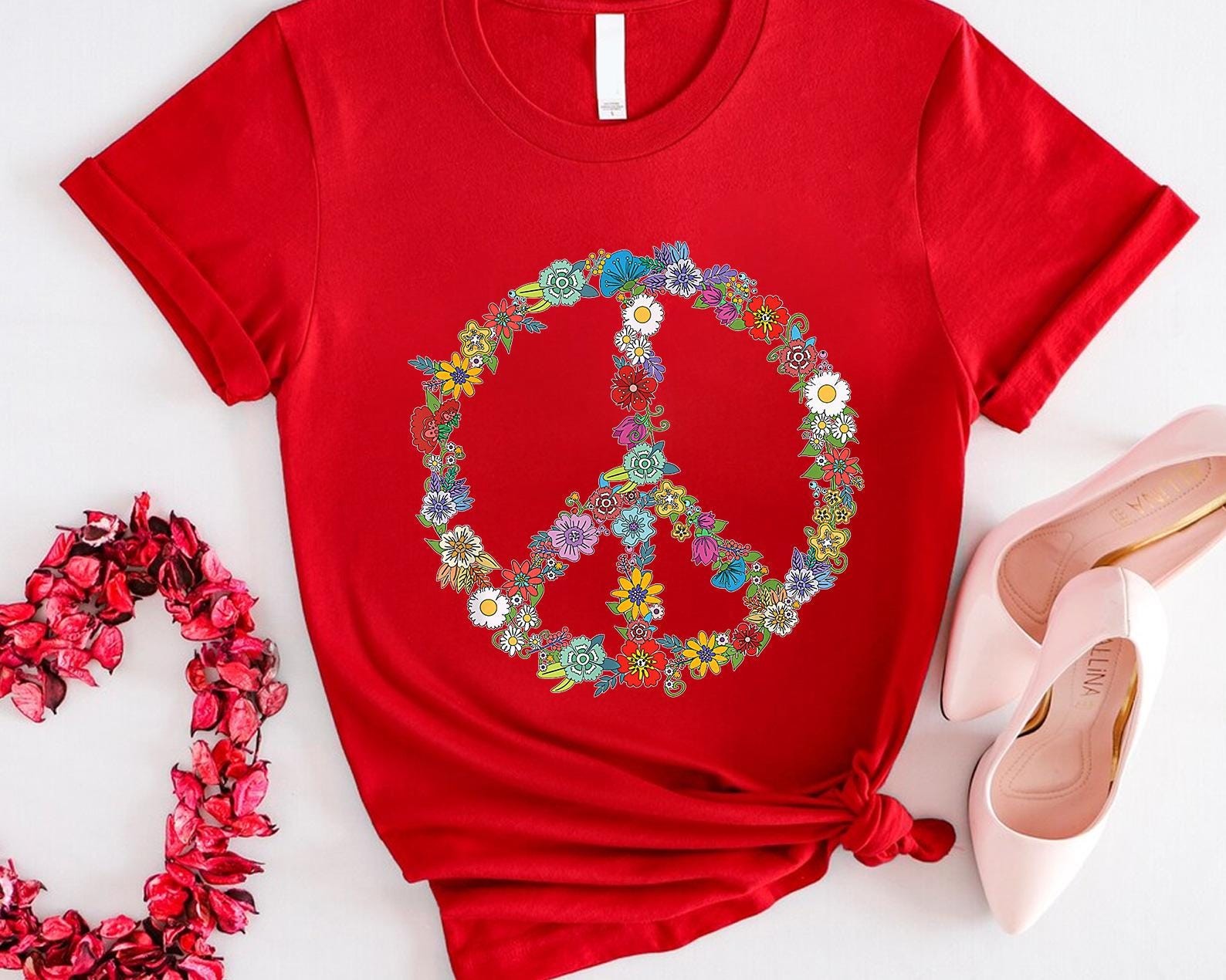 Flower Peace Sign Shirt Boho Floral Peace Symbol Tee Nature Lover Gift gallery