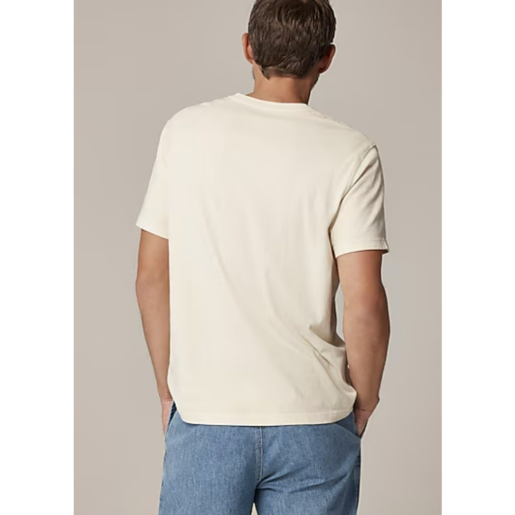 J.Crew Vintage Short-Sleeve Henley Shirt Men L Cream Crewneck CG175 Cotton Blend gallery