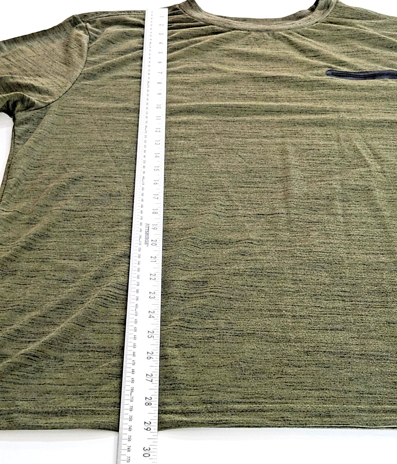 ONE POINT ONE Mens XL Heather Green Faux Zip Pocket Tee T-Shirt Crew Neck NWT gallery