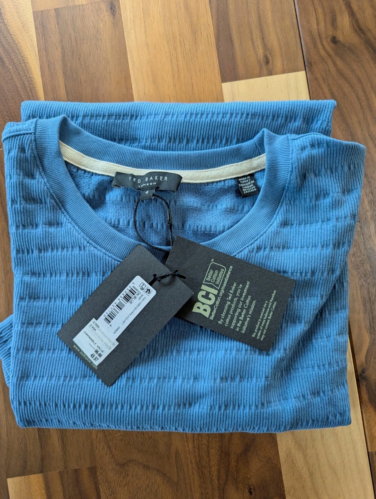 Ted Baker London Striped Jacquardt Dark Blue Tshirt gallery