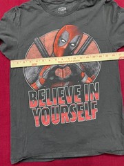 Marvel Deadpool “Believe In Yourself” T-Shirt Men’s Gray Graphic T S/C/P 34/36