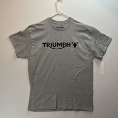 Triumph Motorcycles Classic Logo Biker Tee (Brand New Condition) Gray T-Shirt