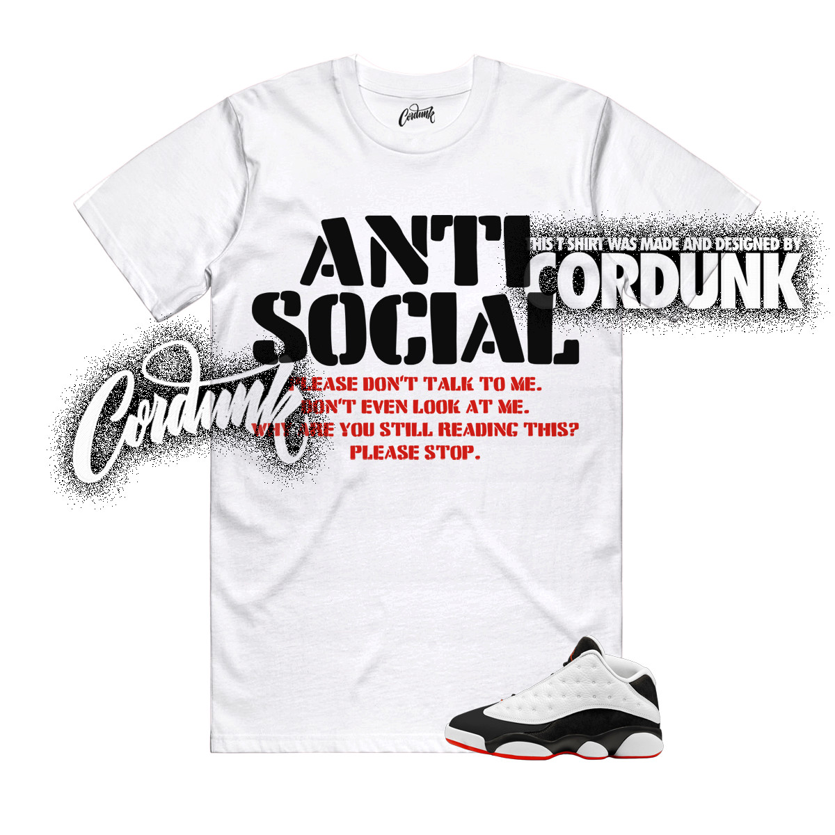 13 He Got Game Low White Black True Red Bred 2026 T Shirt Match AS gallery