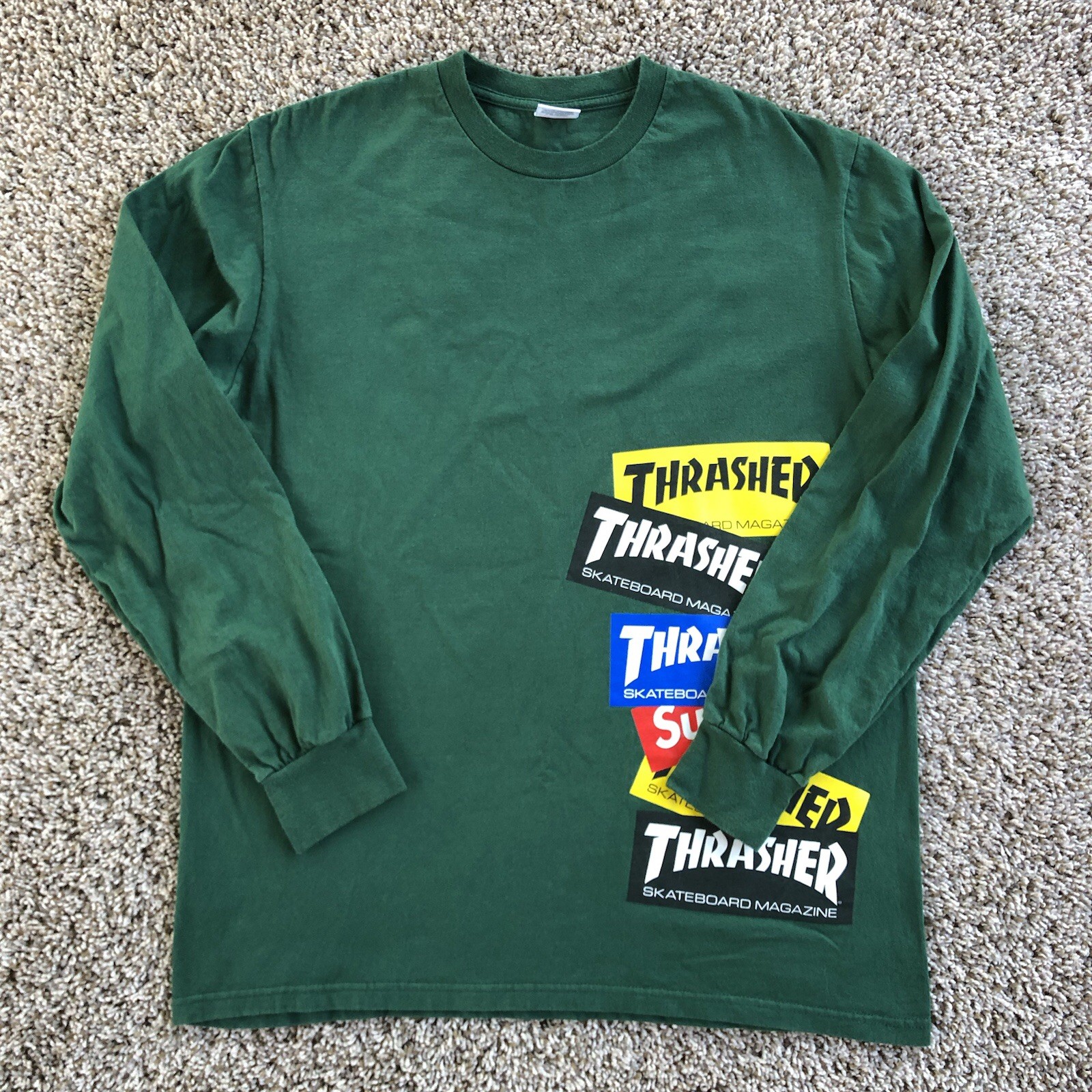 Supreme x Thrasher Multi Logo L/S Tee Adult M Green Fall/Winter 2021 Collection gallery