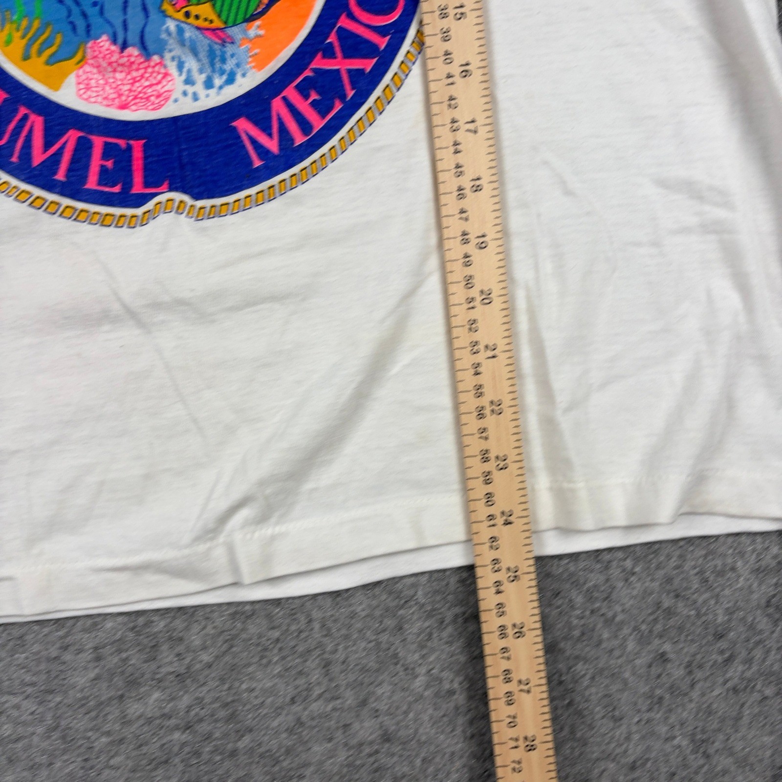 Vintage Palancar Reef Cozumel Mexico Tank Top Mens XL White Souvenir Fish 90s gallery
