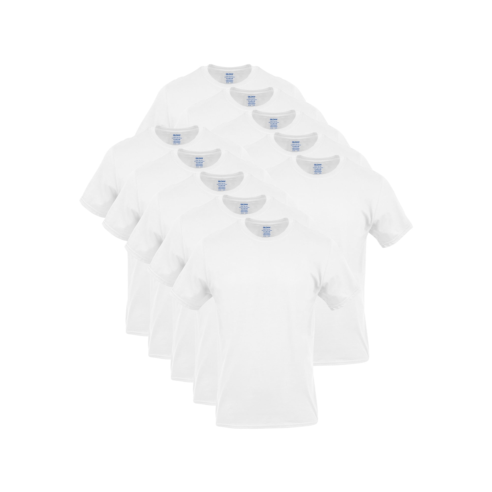 Gildan Men's 10 Pack Short Sleeve Crew T-Shirt White Size Medium NEW gallery