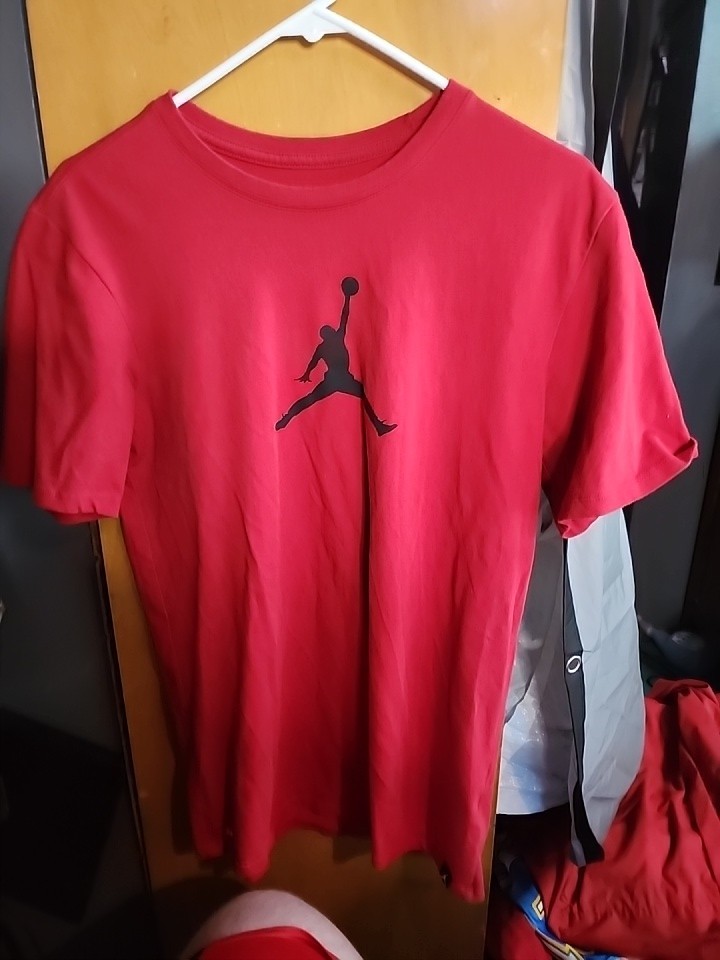JORDAN JUMPMAN T-SHIRT dri-fit RED BLACK SIZE M Used