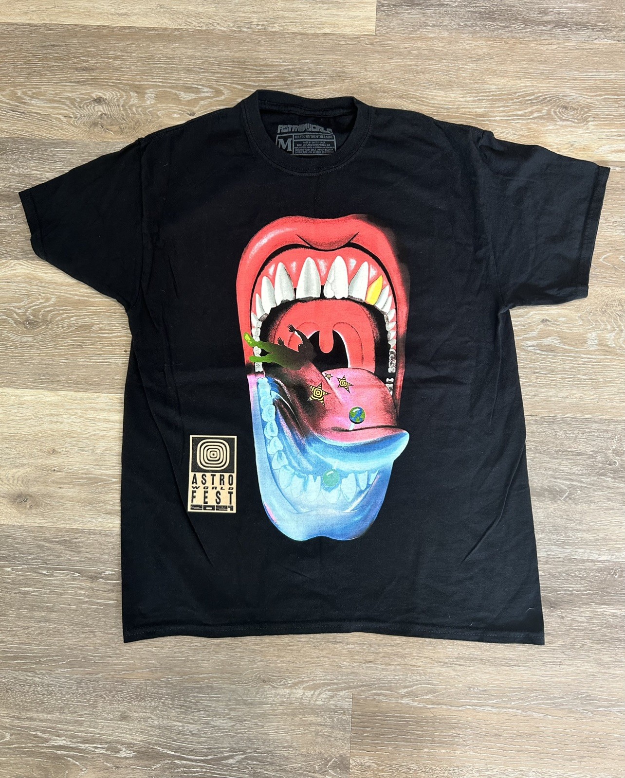 Travis Scott Astroworld Fest 2021 Mouth shirt black size medium gallery