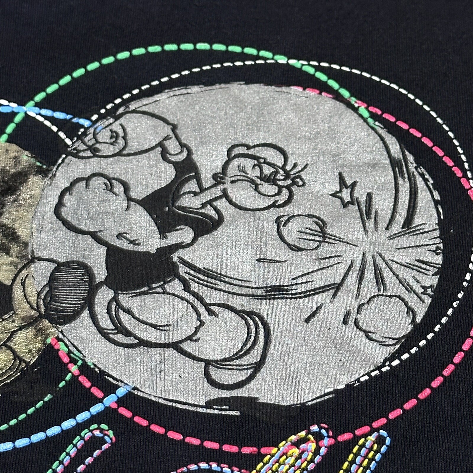 2007 Wckd Popeye the Sailor Punching Classic Cartoon T-Shirt Size Large gallery