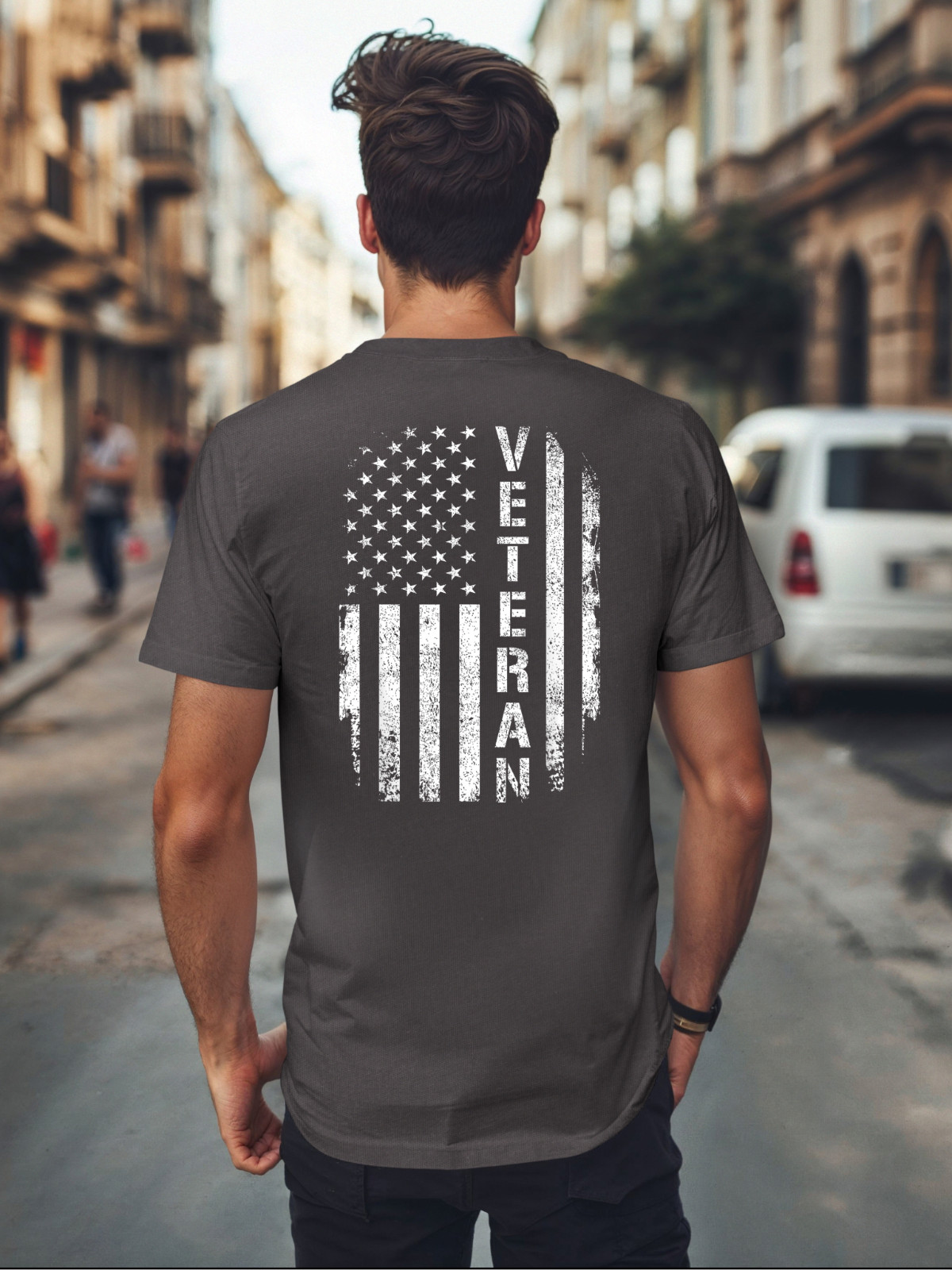American pride, Veteran on American Flag, Comfort Color T-Shirt gallery