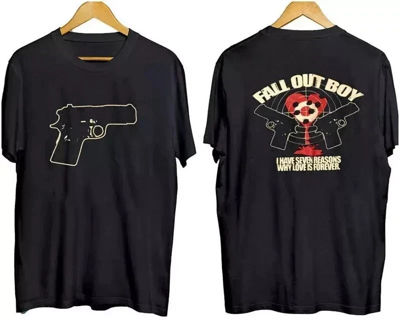 Fall Out Boy Tour, 2 Sided Vintage Y2K Graphic 100% Cotton Shirt S-5XL