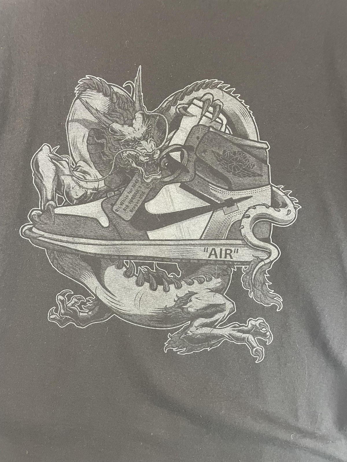Nike Shirt Mens Large Black Air Jordan Dragon Sneaker Graphic Basketball Tee gallery