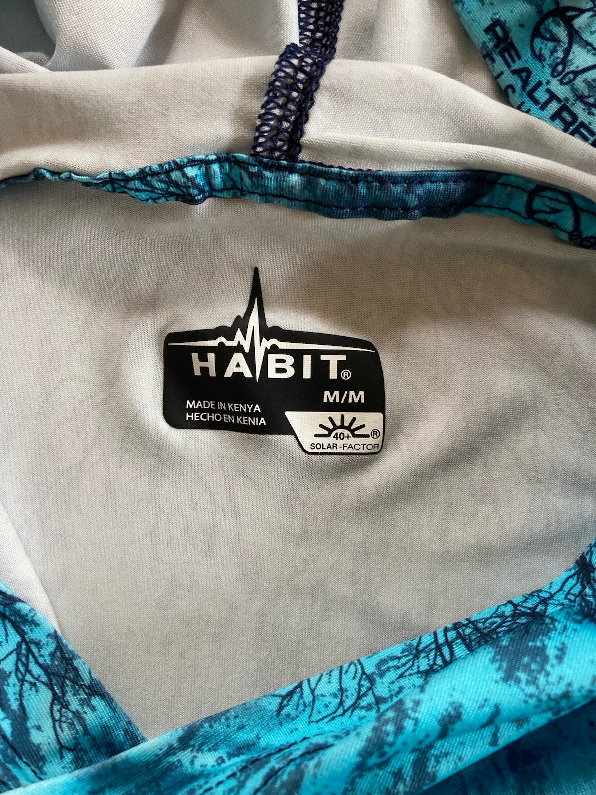 Habit Hoodie Shirt M Blue 40+ Solar Factor Realtree Fishing gallery
