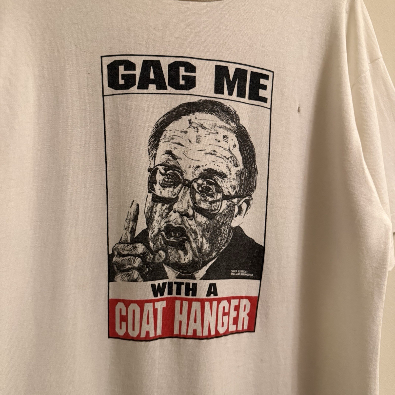 Vintage 90s Gag Me With A Coat Hanger Political Pro Choice Tee gallery