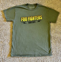 Foo Fighters 2024 Everything Or Nothing At All Tour T Shirt Size M Olive Band