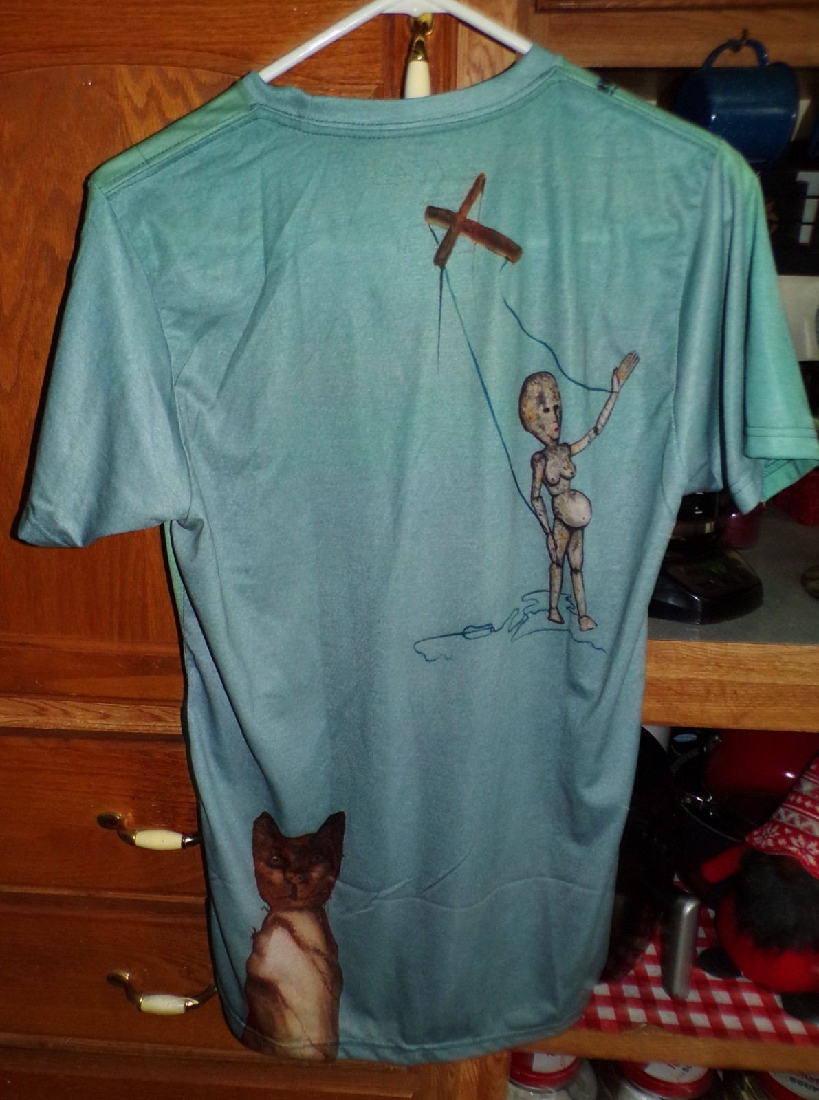 New Nirvana Kurt Cobain Bluish Green Art T Shirt Medium Adult gallery