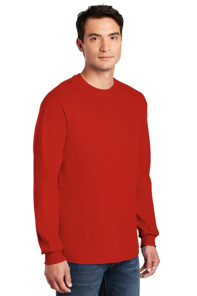 Gildan G540 Men's Heavy Cotton Preshrunk Tshirt Long Sleeve Crew Neck T-Shirt gallery