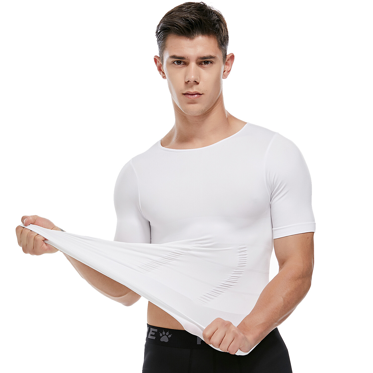 Men's Seamless Slimming Body Shaper Vest Abdomen T-Shirt Compression Sport Top gallery